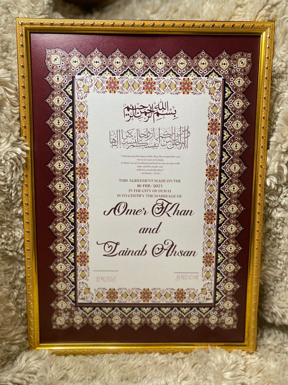 Nikkahnama ( red & golden )