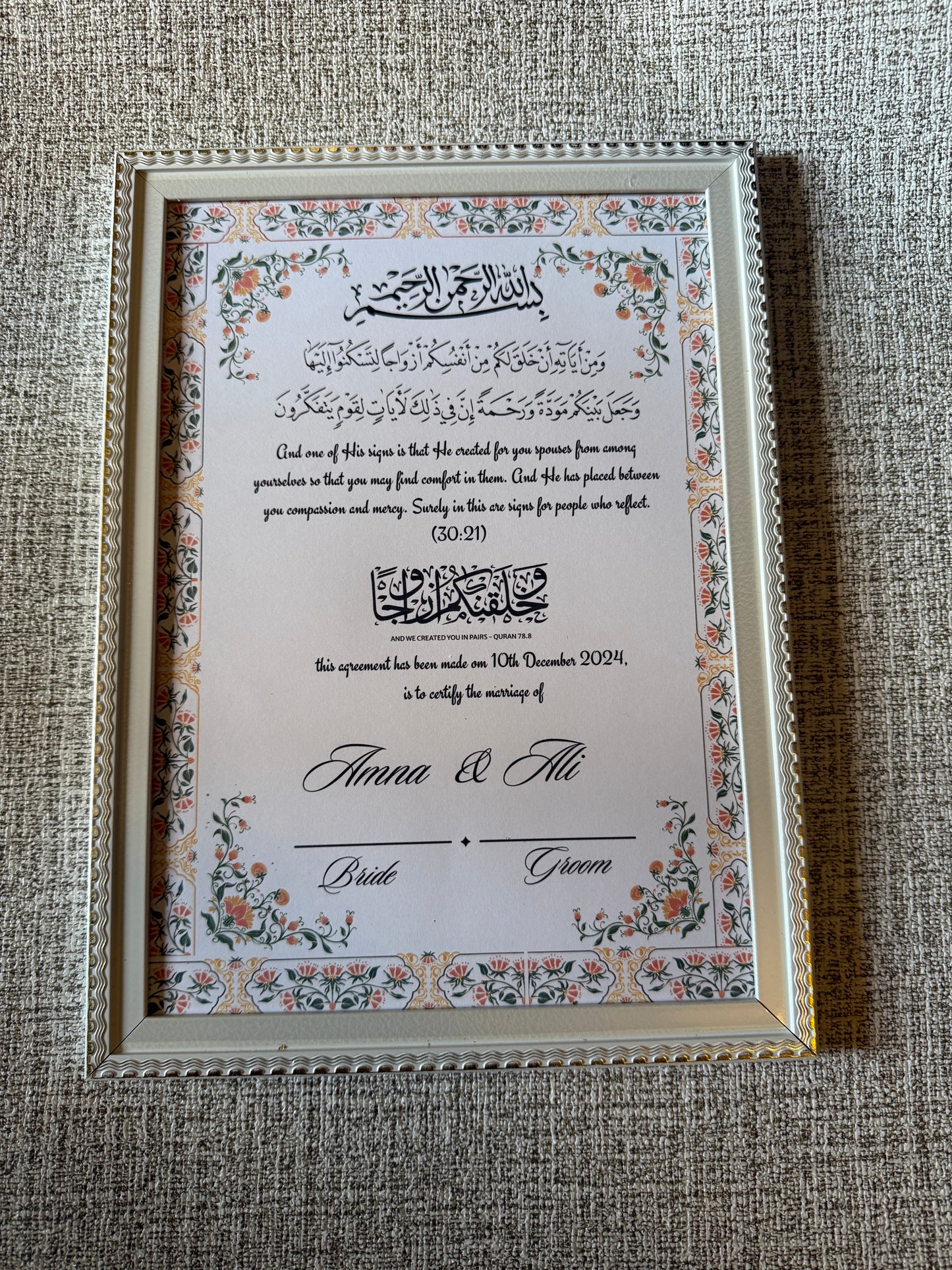 Jahanara Nikkahnama Set