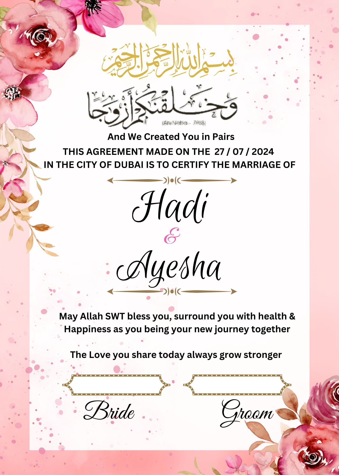 Pink Nikkah set
