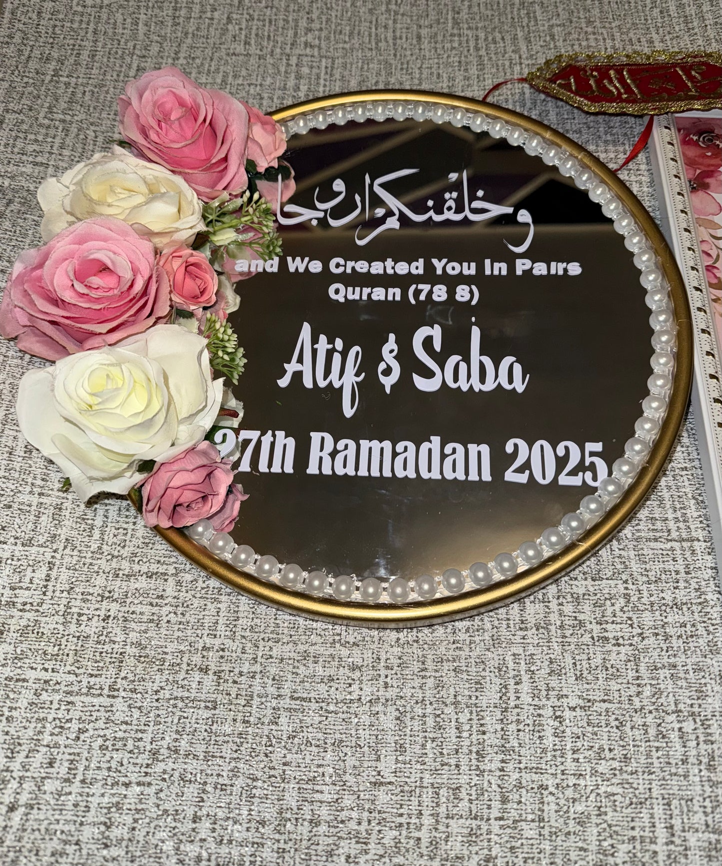 🌸 Elegant Nikkah Gift Set for Her – Floral Pink Keepsake Collection