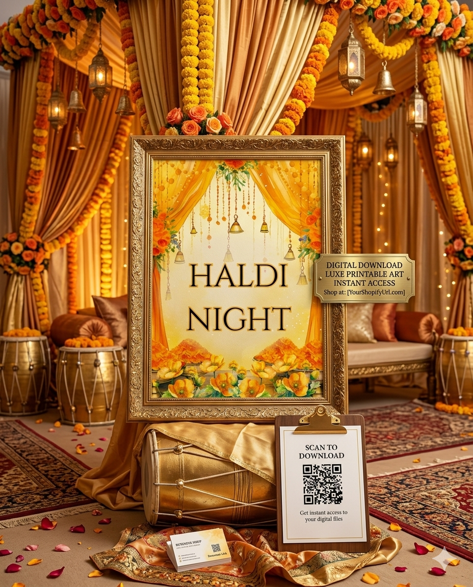 ⚡ Last-Minute Haldi Night Sign – Instant Download (Print in Minutes)
