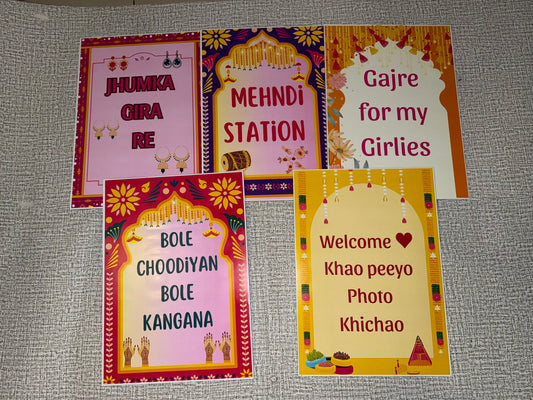 Mehndi Display Boards Set of 5