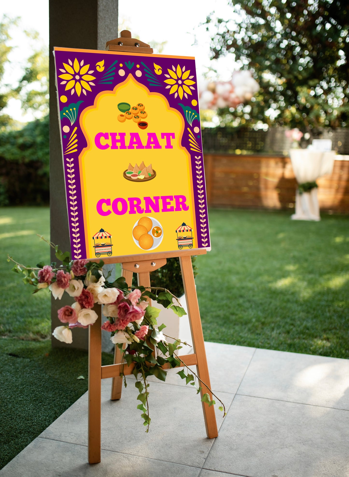 ✨ Chaat Corner Printable Sign | Indian Food Stall Decor | Wedding & Party Printable ✨
