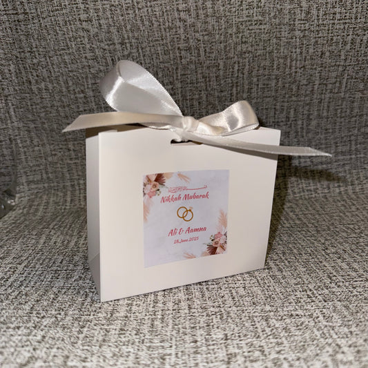 Nikkah Bidh Box ( white bow) ( SOLD IN DOZEN)