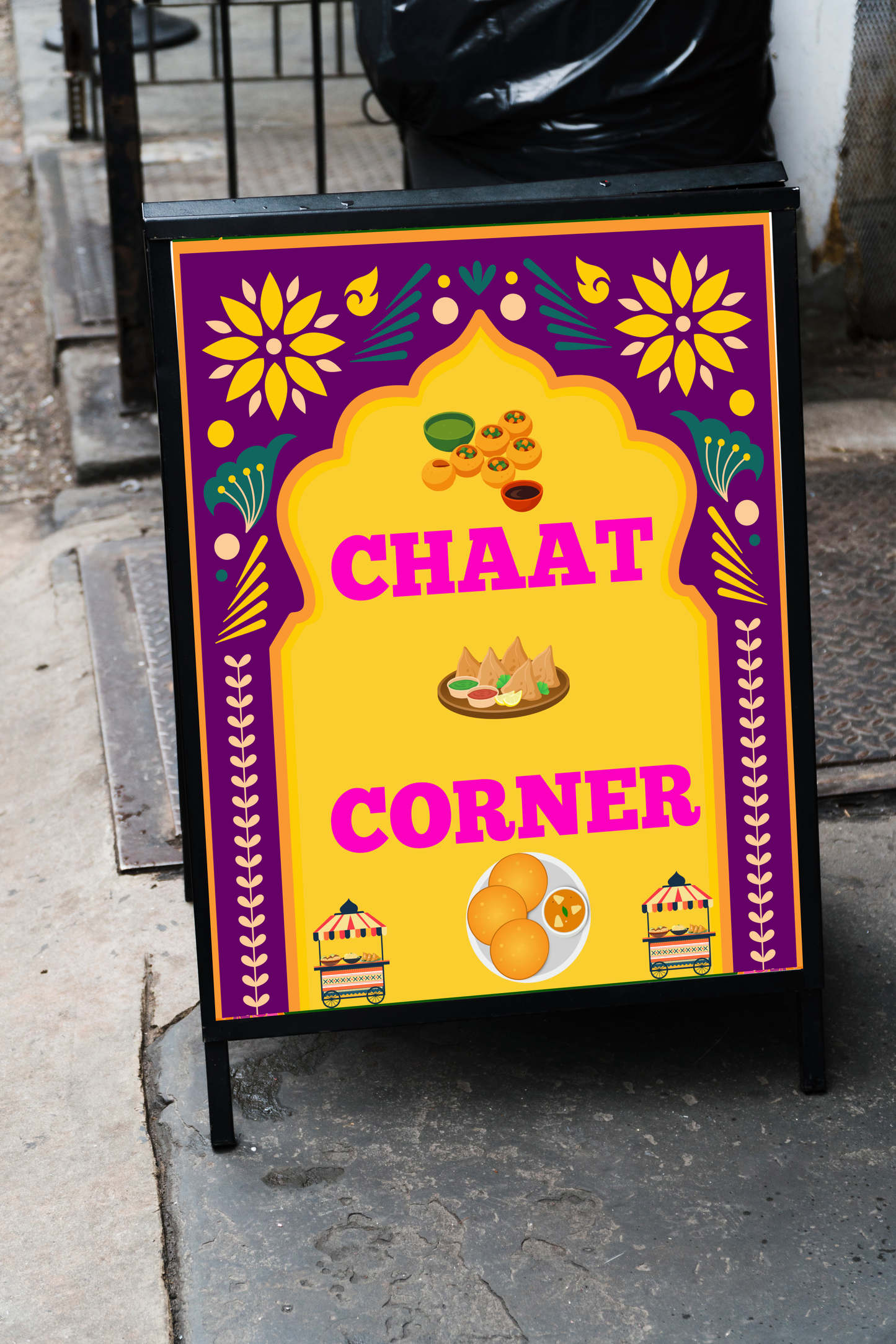 ✨ Chaat Corner Printable Sign | Indian Food Stall Decor | Wedding & Party Printable ✨