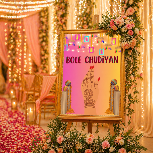 Bole Chudiyan Mehndi Signage Poster - Digital Download Wedding Decor - Desi Wedding Welcome Sign - Sangeet & Henna Ceremony Poster