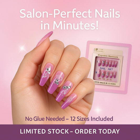 Luxury Wearable Press-On Nails – No Glue Needed | 12 Sizes