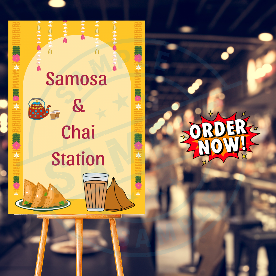 🎉 Indian Wedding Food Sign Bundle – Printable Mehndi/Sangeet Food Station Signs (3 Digital Download)
