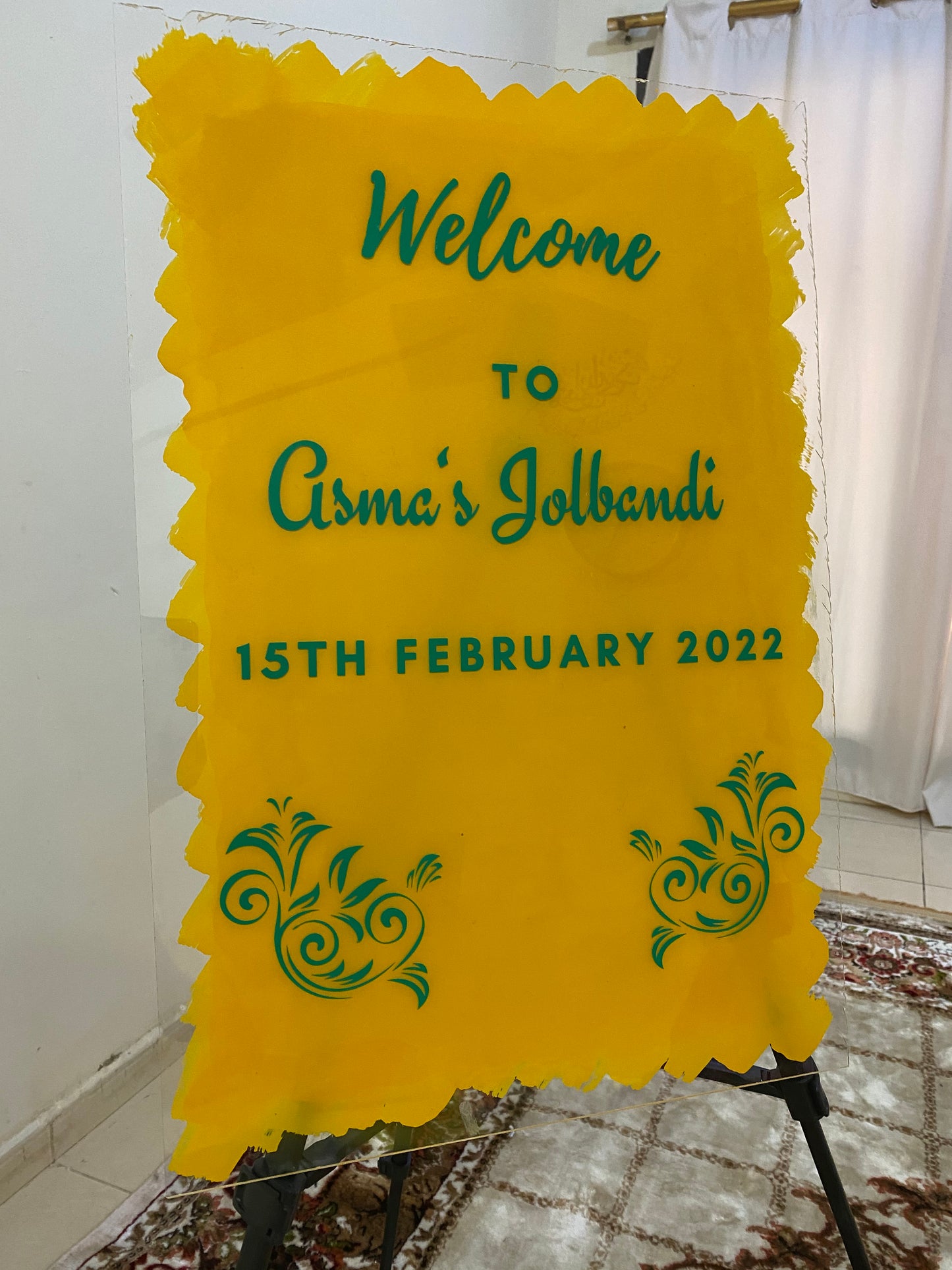 Acrylic Haldi Welcome Board