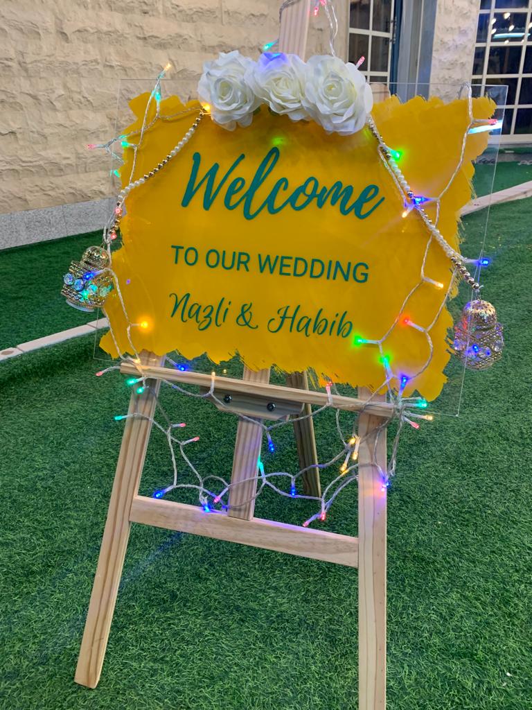 Acrylic Haldi Welcome Board