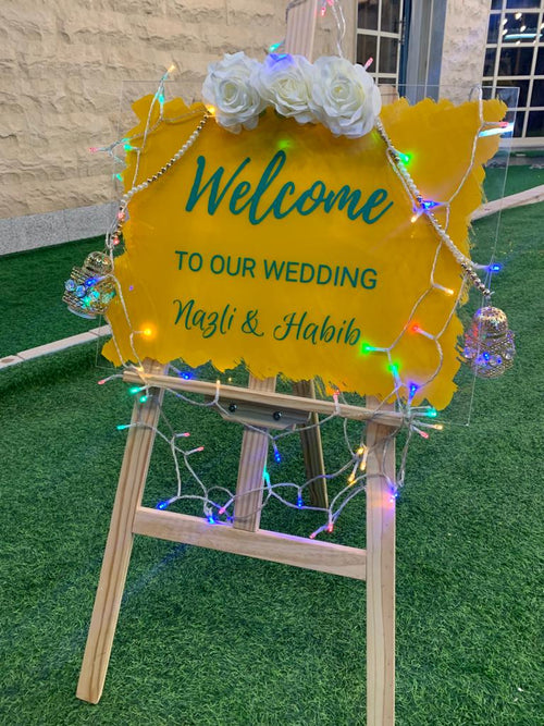 Acrylic Haldi Welcome Board