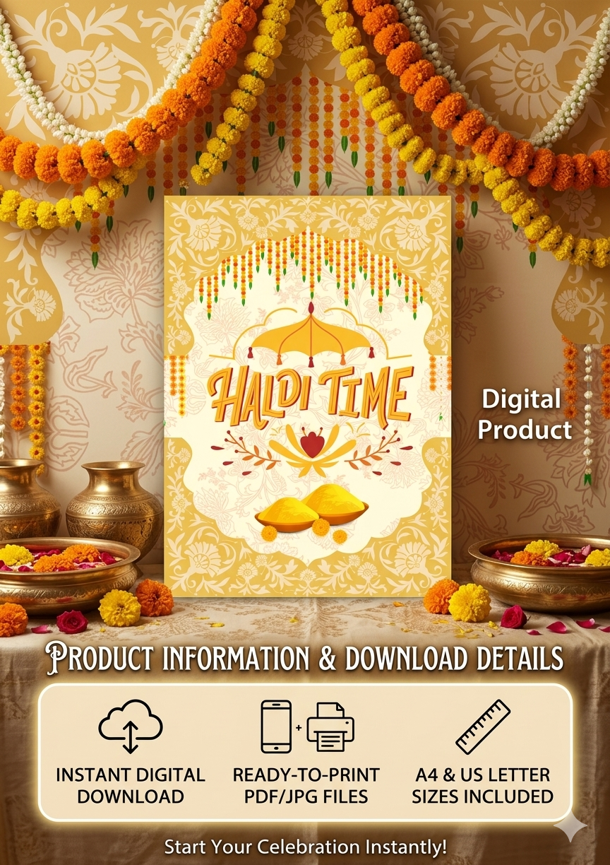 LAST-MINUTE HALDI NIGHT SIGN – INSTANT DOWNLOAD (PRINT IN MINUTES)