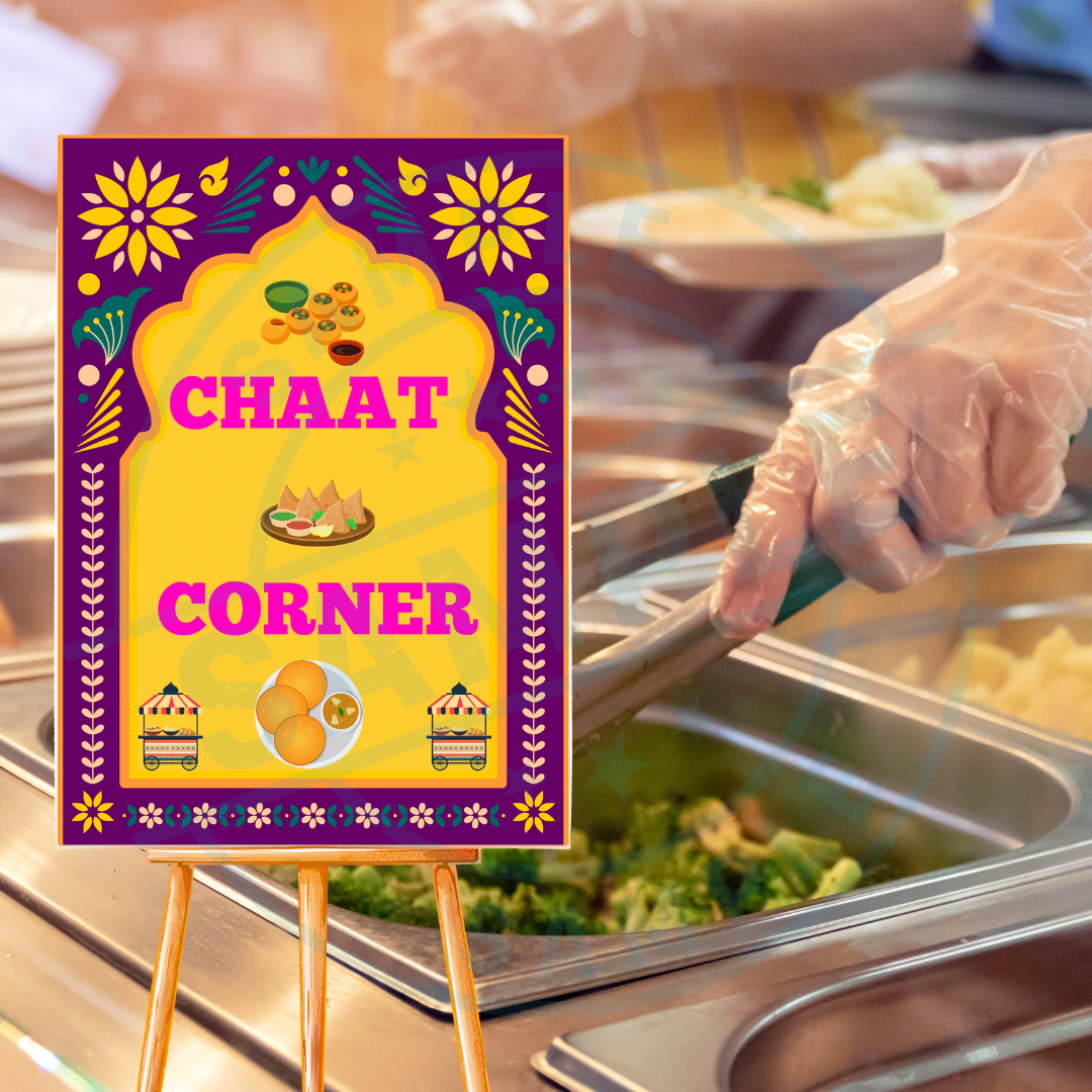 🎉 Indian Wedding Food Sign Bundle – Printable Mehndi/Sangeet Food Station Signs (3 Digital Download)