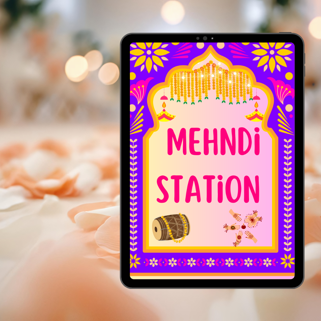 🌸 Printable Mehndi Poster Kit – Ultimate Mehndi Party Decor (5 Digital Download)